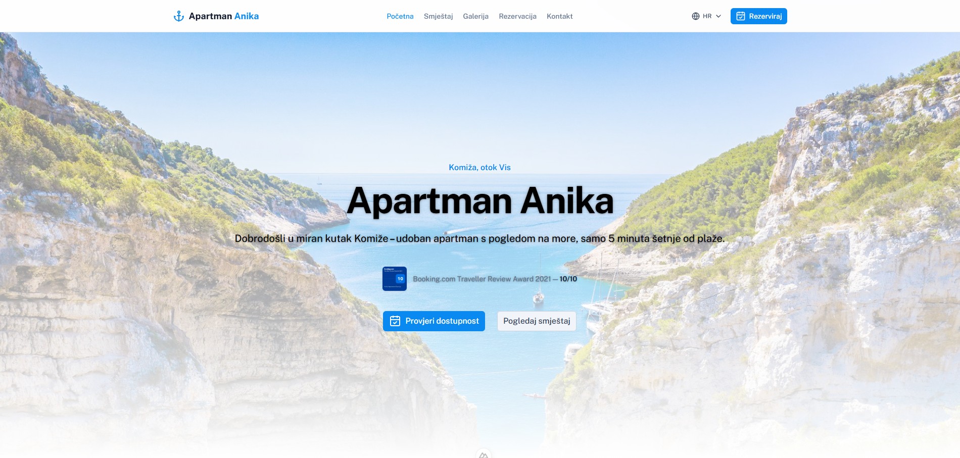 Apartman Anika u Komiži dobio je web stranicu s kompletnim sustavom rezervacije
